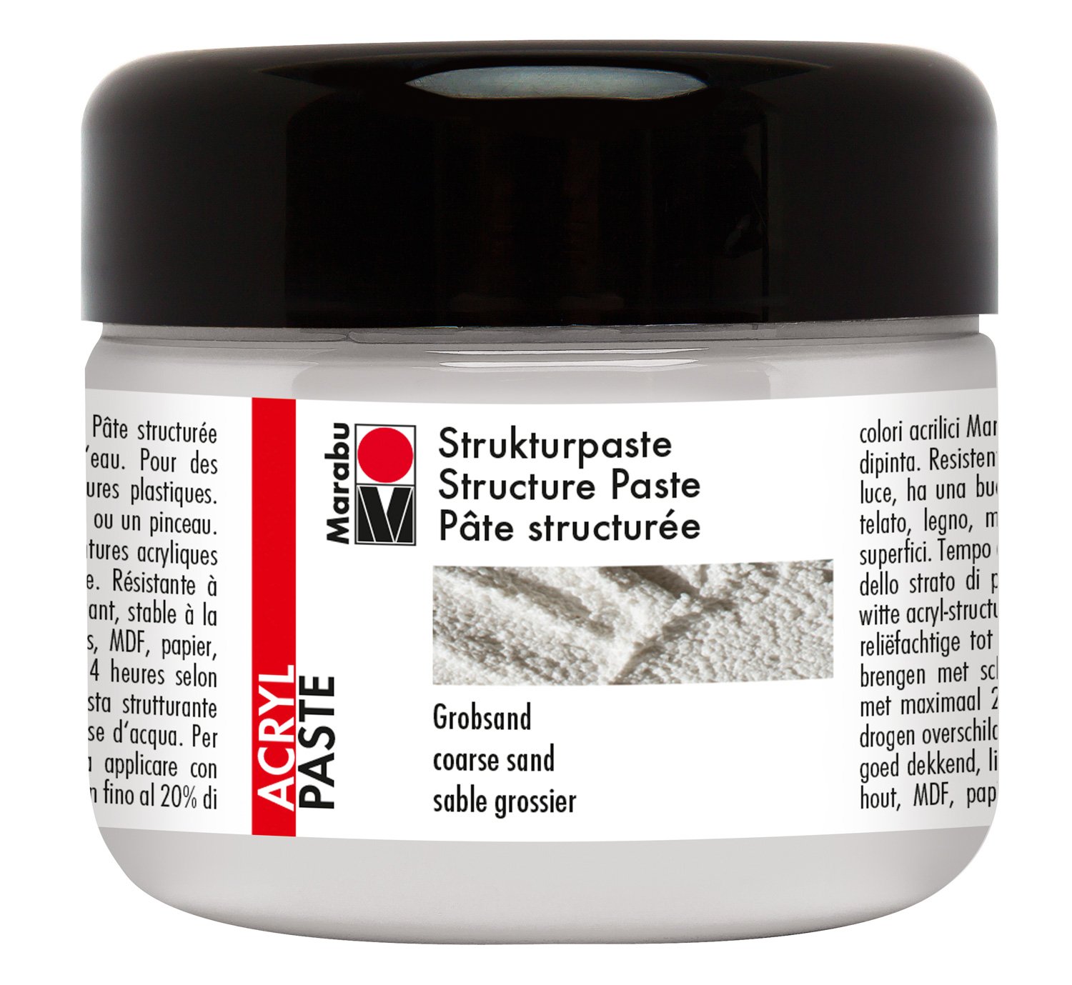 Marabu 122625814 Structure Paste Coarse Sand, White, 225 ml