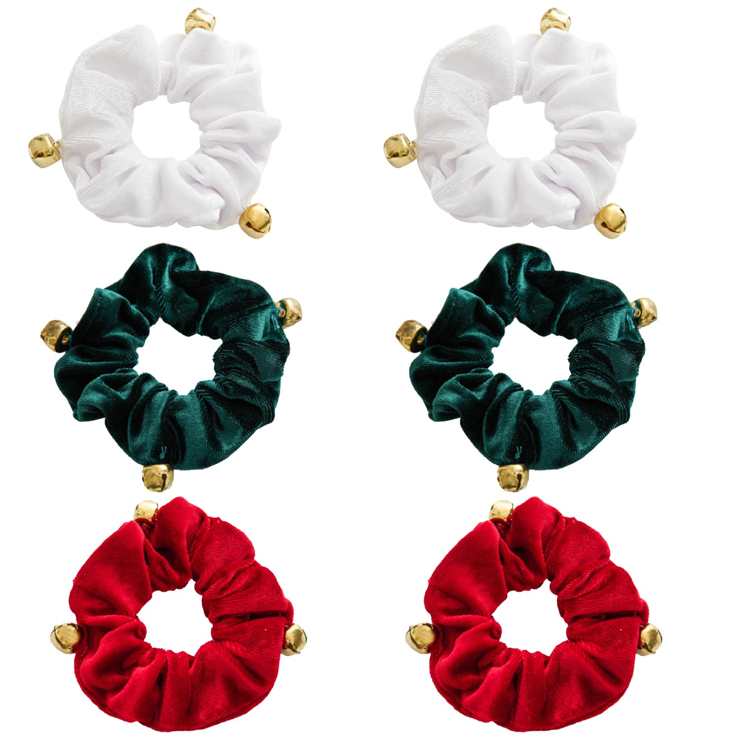 Bohue 6 Pieces Christmas Hair Scrunchies Plush Ponytail Holder Elastic Hair Bands Xmas Hair Scrunchies Bobbles for Christmas Hair Accessories