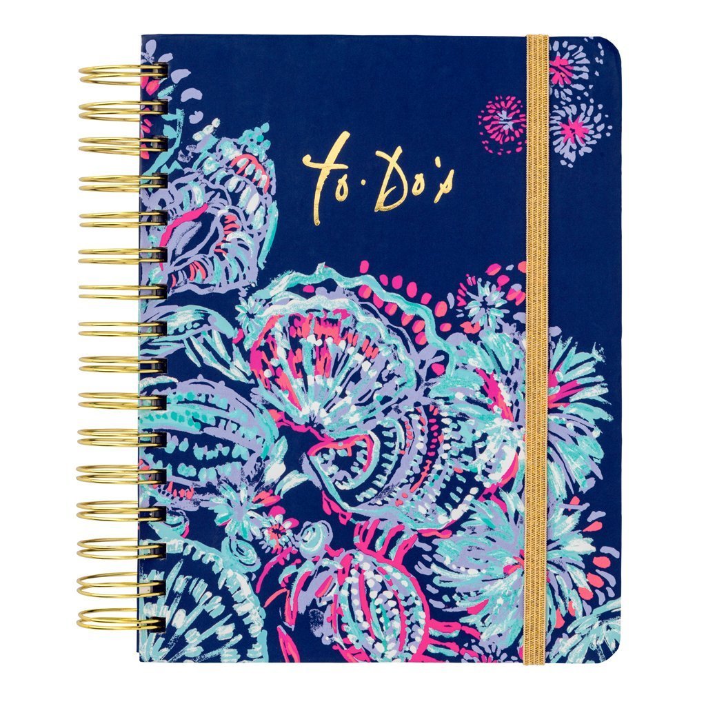 Lilly Pulitzer Women's Hardcover Undated To Do Planner, 6.5" x 8.5", Gypsea Girl, Blue