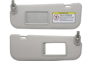 CRAZYPARTS Driver Left & Passenger Right Side Sun Visor Compatible with Hyundai Elantra 2011-2015 Hyundai Veloster 2006-2016 Replacement OEM Number 852103X000TX Colour Gray