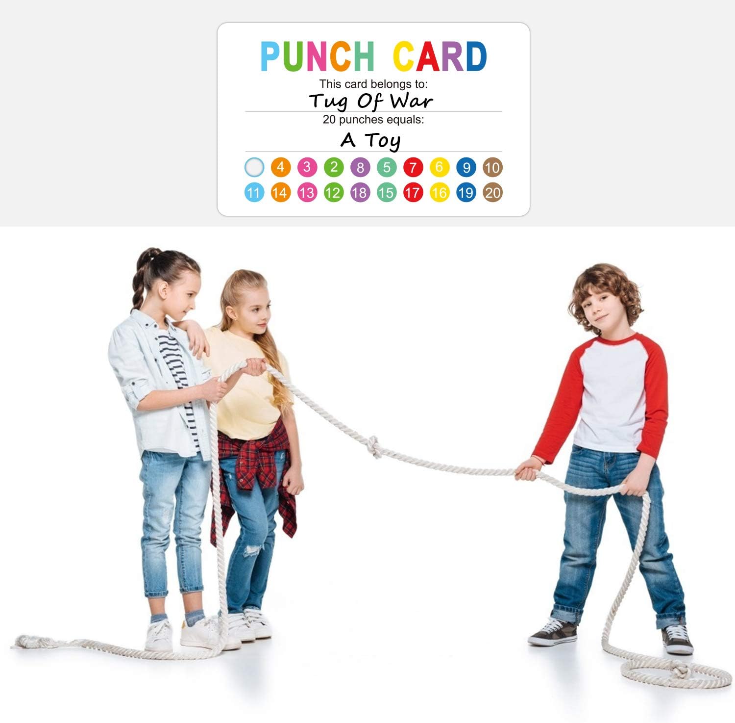 OUNENO 180 Pack Reward Punch Cards Behavior Incentive Awards for Kids Students Teachers Home Classroom School Business Loyalty 2" x 3.5" (20-Hole) : Office Products