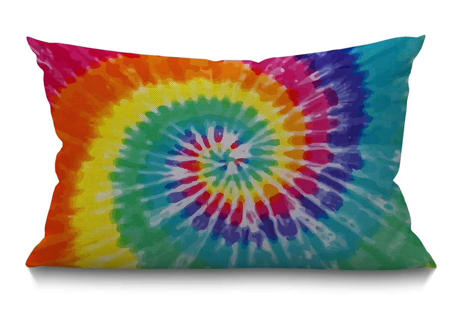 BGBDEIA Tie Dye Cushion Cover Colorful Tie Dye Pattern Cotton Linen Decorative Rectangular Pillowcase Throw Pillow Cover for Sofa and Bed Couch 12"X20" 30 x 50 cm