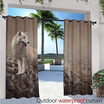 Amazon Com Blountdecor Animal Patio Curtains W72 X L84 White