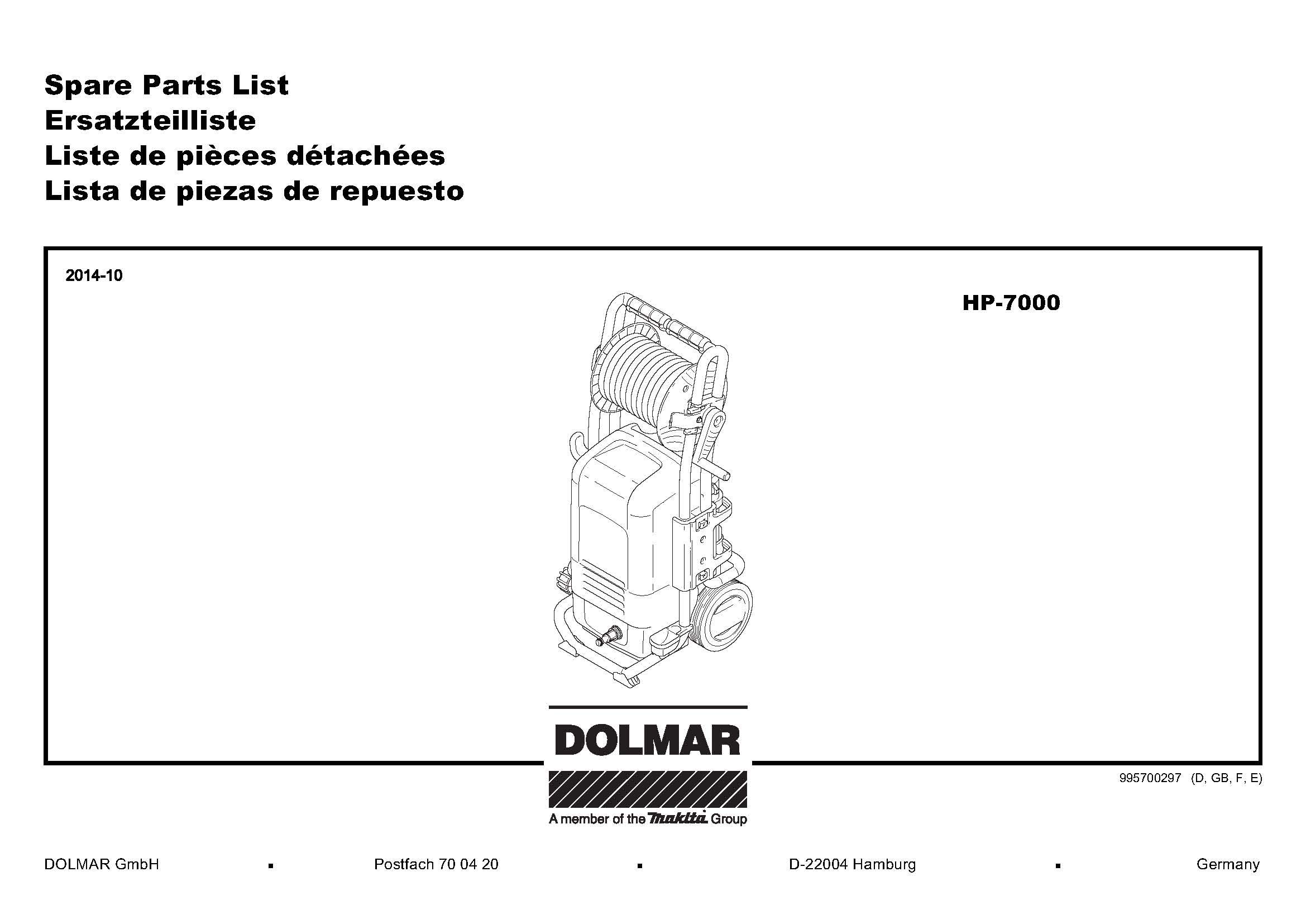 Dolmar 609343450-0037 Spring Plate Original Part HP-7000