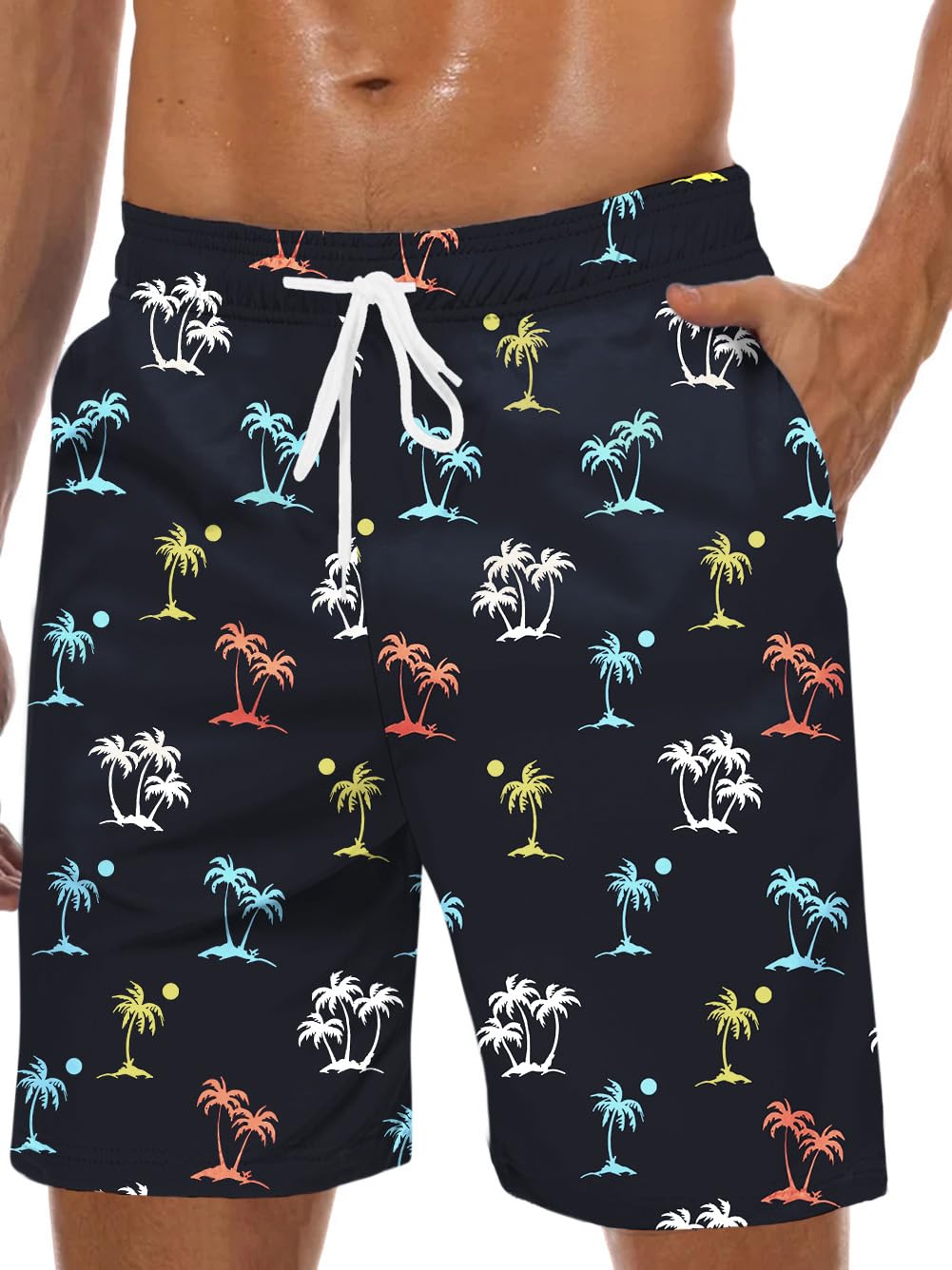 Lzzidou Men's Swim Trunks Mesh Lining Bathing Suit