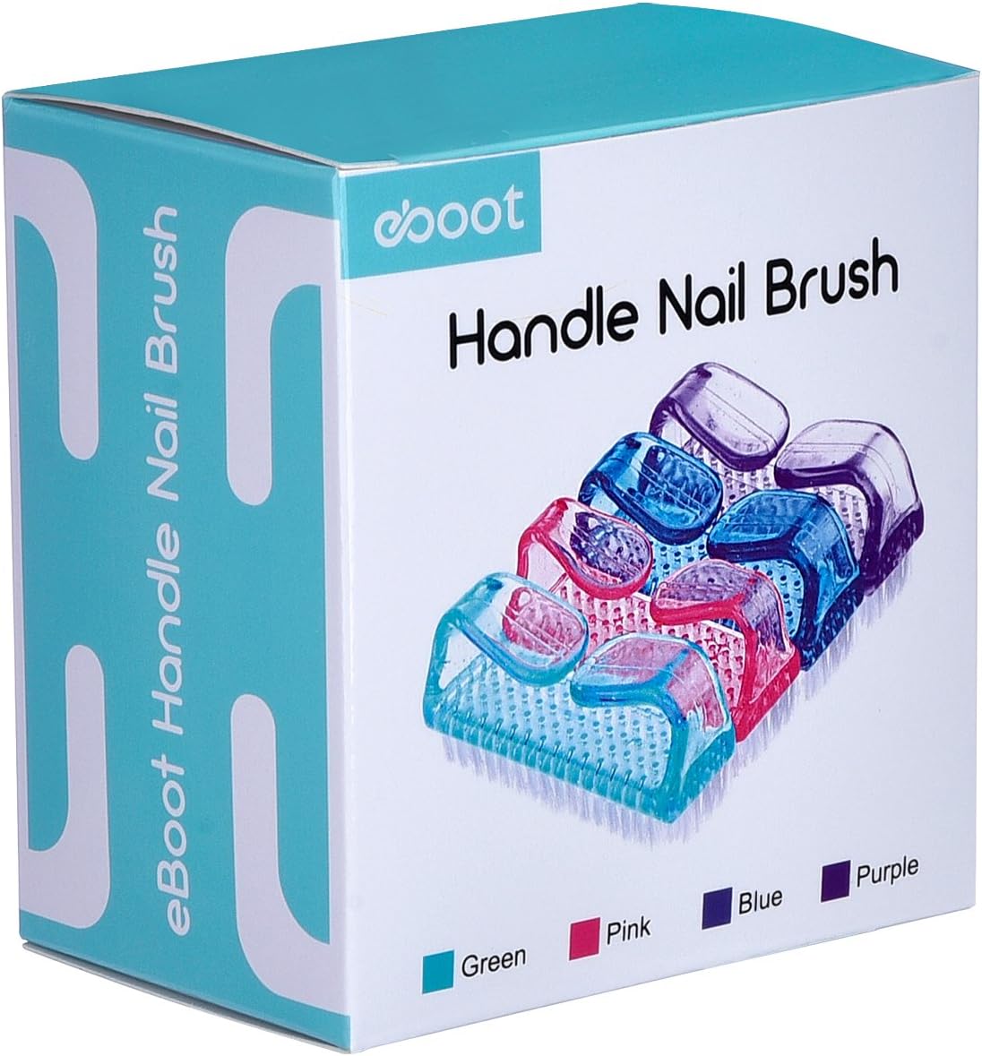 4 Pieces Handle Nail Brush Nail Hand Scrubbing Cleaning Brush (Large, Multicolor): Home Improvement