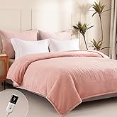 Templewet Heated Blanket Twin Size - Single Controllers Electric Blanket Twin with 9 Heat Settings & 10 Hour Auto Off,Overheat Protection,Machine Washable 62"x84" (Candy Pink)