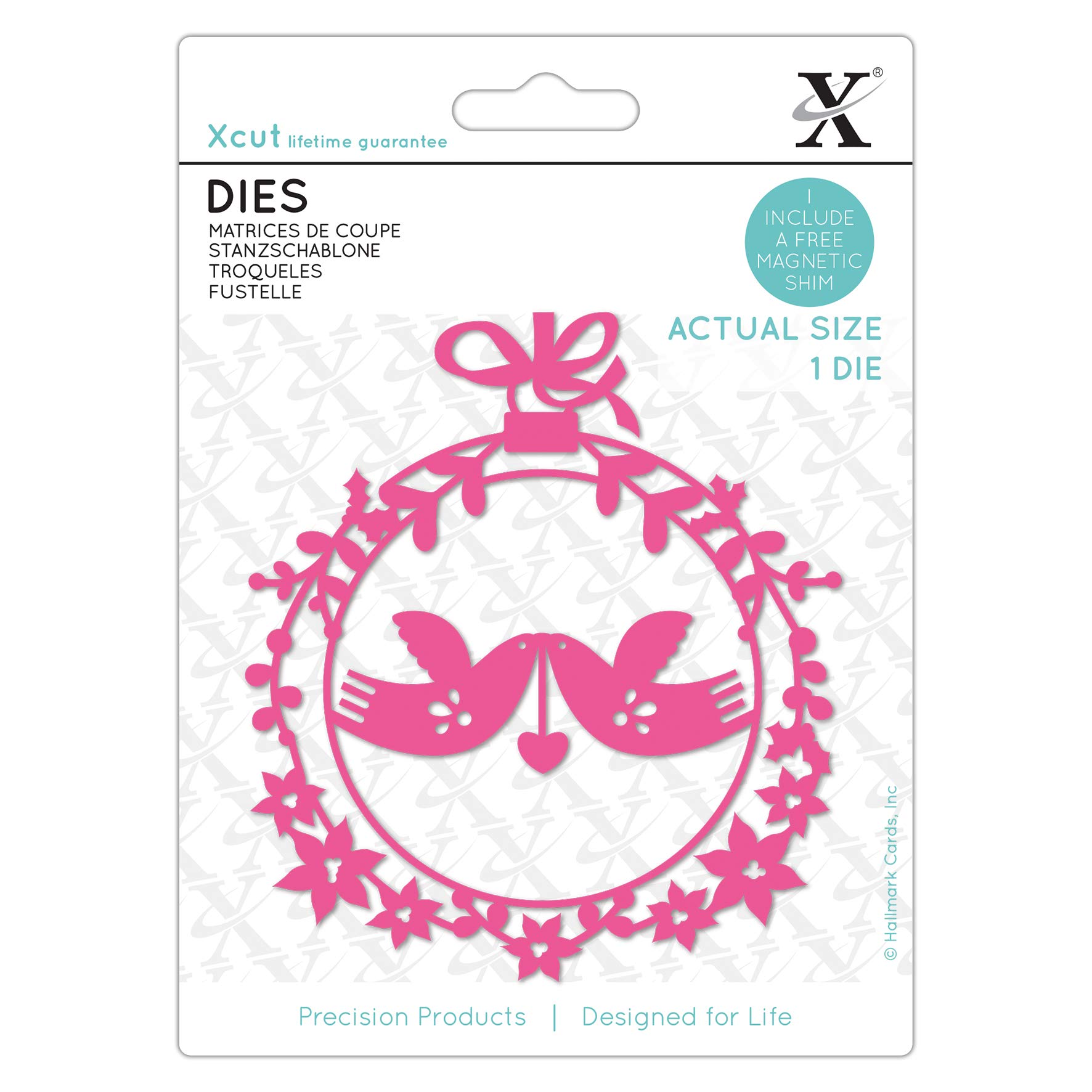 Xcut Dies Festive Love Birds, Carbon Steel, Art & Craft, Carbon Cutting Tool Supplies Beautiful Decoration, Card Making, Gift Tag, Wrapping, Scrapbooking, Invitation Making, Crafters Companion