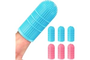 Petiepaw Dog Toothbrush,Dog Finger Toothbrush for Dog Teeth Cleaning,Dog/Puppy Tooth Brushing Kit,Cat Toothbrush with Full Surround Bristles,Finger Toothbrush for Dogs/Cats