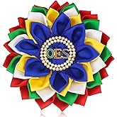 Order of The Eastern Star Brooch Pin for Women OES Brooch Pin Sorority OES Gift Greek Paraphernalia Jewelry Satin & Pearl 5.5" Flower Pin for Sisterhood