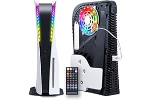 JUSPRO PS5 LED Light Strip, RGB Ring LED Lights Kit Accessories Compatible with PS5 Slim Console Digital Edition & Regular Edition