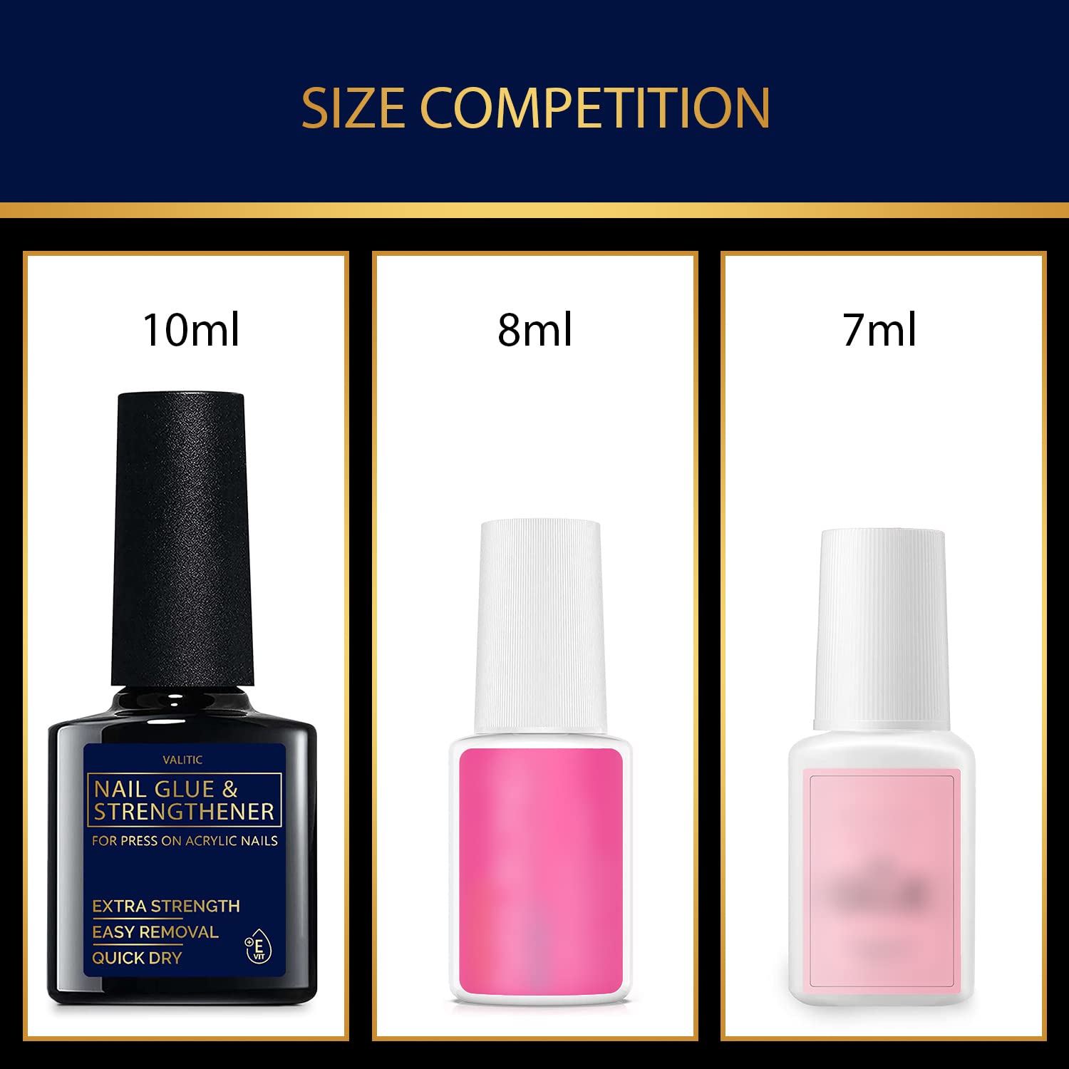 Valitic Strong Nail Glue and Strengthener - Quick Dry Brush On Gel for Long Lasting Nails - Adhesive Bond for False Nails - Strengthener for Nail Tips - 1 PACK - Image 5