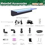 LONGRUN Bluetooth Acrylic Pond Waterfall Kit 60cm 7 Color LED Lights view 2
