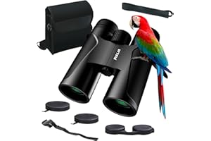 FULLJA 12x42 Hiking Bird Watching Binoculars for Hunting - High Power Adult Binoculars Durable Clear BAK4 Prism Lens, Easy Focus Binoculars Long Range for Golf, Travel, Hiking, Outdoor Sports, Gift for Women