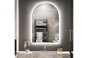 Heymirro 30x40In LED Arched Bathroom Mirror with Backlit,for Bedroom,Vanity,Entryway Hall,Living Room,Hanging or Leaning Agai