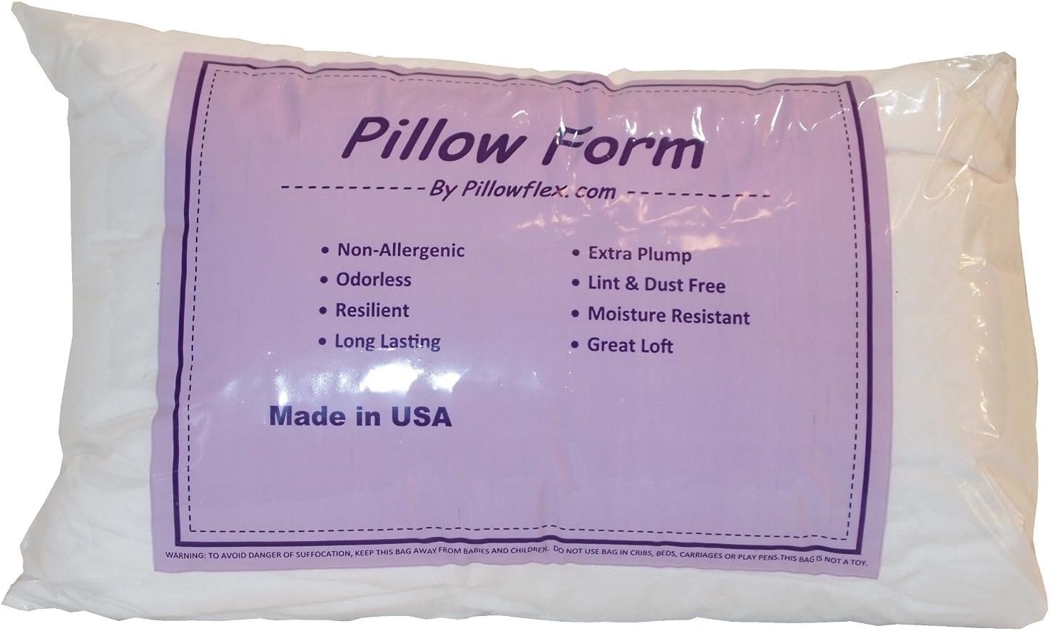 Pillowflex 14x20 Inch Premium Polyester Filled Pillow Form Insert - Machine Washable - Oblong Rectangle - Made in USA: Home & Kitchen