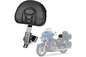 PSLER Adjustable Detachable Plug in Driver Rider Backrest with Mounting Kit for 1997-2025 Touring Road King FLHR, Street Glid