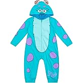 Disney Monsters Inc Boys’ Costume Zip Up Hooded Coverall for Newborn, Infant and Toddler – Blue or Green
