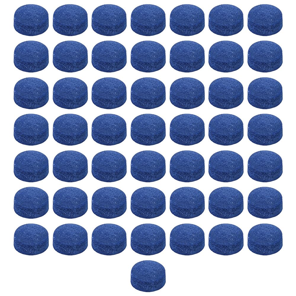 Namvo 50 Pcs Blue Diamond Cue Tips – 10 mm Pool Cue Tips with Plastic Storage Box for Pool and Snooker Cues – High-Performance Replacement Tips for Precision Shots