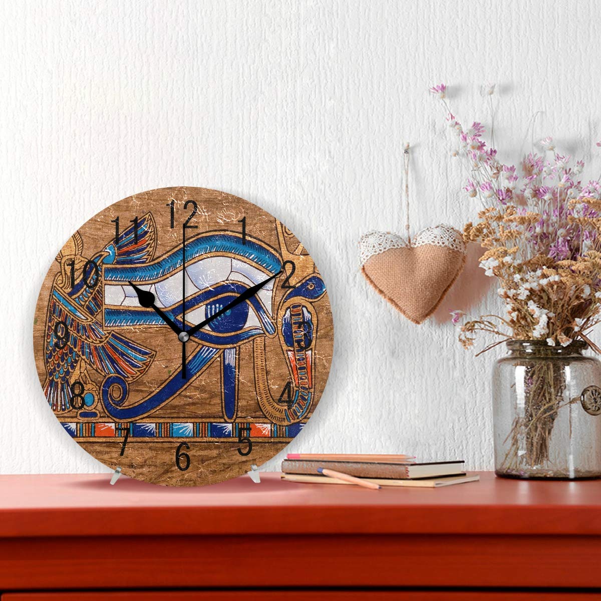ALAZA Home Decor Egyptian Papyrus Artwork Round Acrylic 9.5 Inch Wall