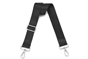 LVYOUME Wide Purse Strap Adjustable Replacement Crossbody Bag Strap Silver Hardware Shoulder Straps for Canvas Tote Handbags