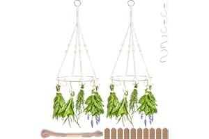 PROTITOUS 2pack Herb Drying Rack With Golden Herb Dryer Hooks, Hanging Rack With Wooden Balls, Golden Color