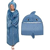 TOYSYM Wearable Hooded Blanket for Adults Soft Warm Cozy Plush Flannel Throw & Sherpa Hoodie Cloak Wrap Gifts for Adults
