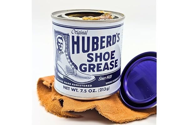 Huberd's Shoe Grease – Leather Conditioner & Waterproofer Since 1921 | 7.5 oz can. Beeswax & pine tar formula. Waterproofs, c