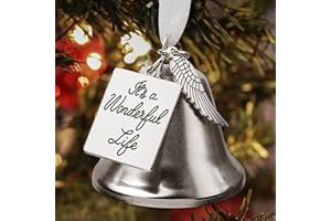 ZQG It's a Wonderful Life Inspired Christmas Angel Bell Ornament with Stainless Steel Angel Wing Charm Hanging Jingle Ornaments Xmas Tree Bell Decors Christmas Holiday Party