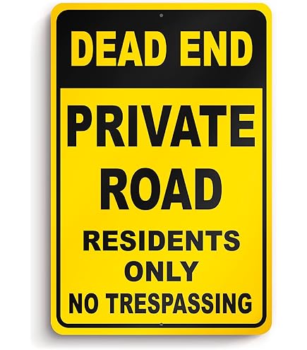 Private Road Sign - Dead End No Turn Around Property Parking