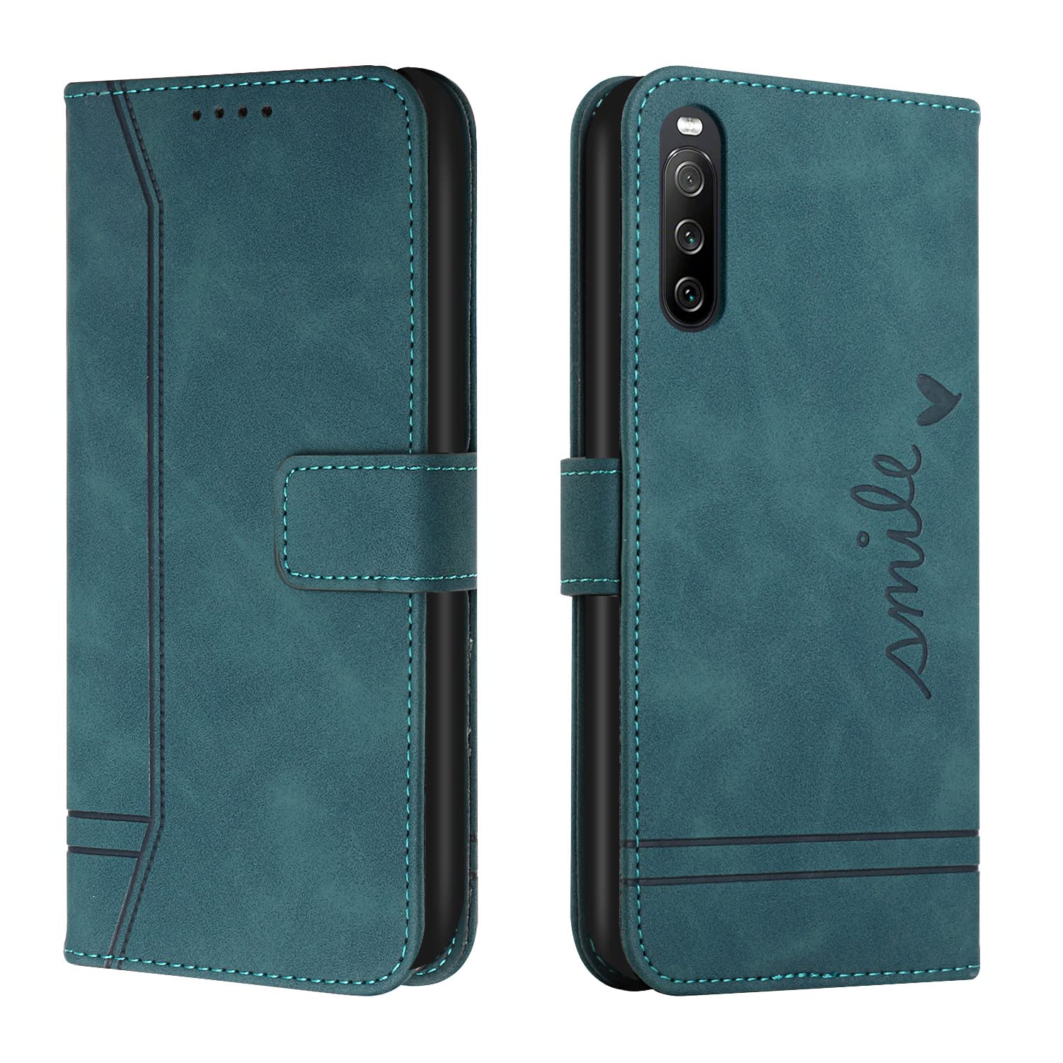 QIWEIQING Compatible for Sony Xperia 10 V 2023 Case, Sony Xperia 10 V 2023 Flip Wallet Leather Case with Card Slot Kickstand Phone Cases Cover for Sony Xperia 10 V 2023.Green HX