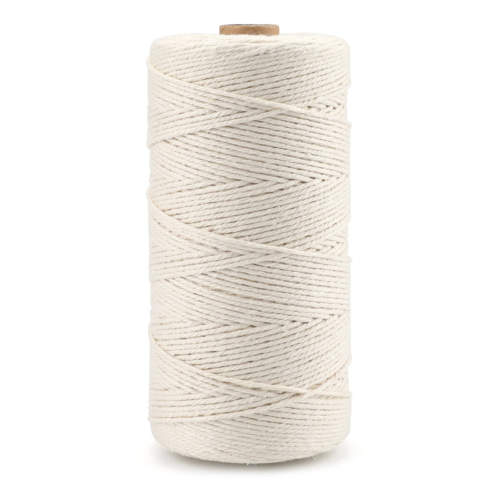 G2PLUS 300M Beige Gift Wrapping 1.5MM Cotton Cord, 3Ply Handicrafts Decorative Cord for DIY Gift Decorations
