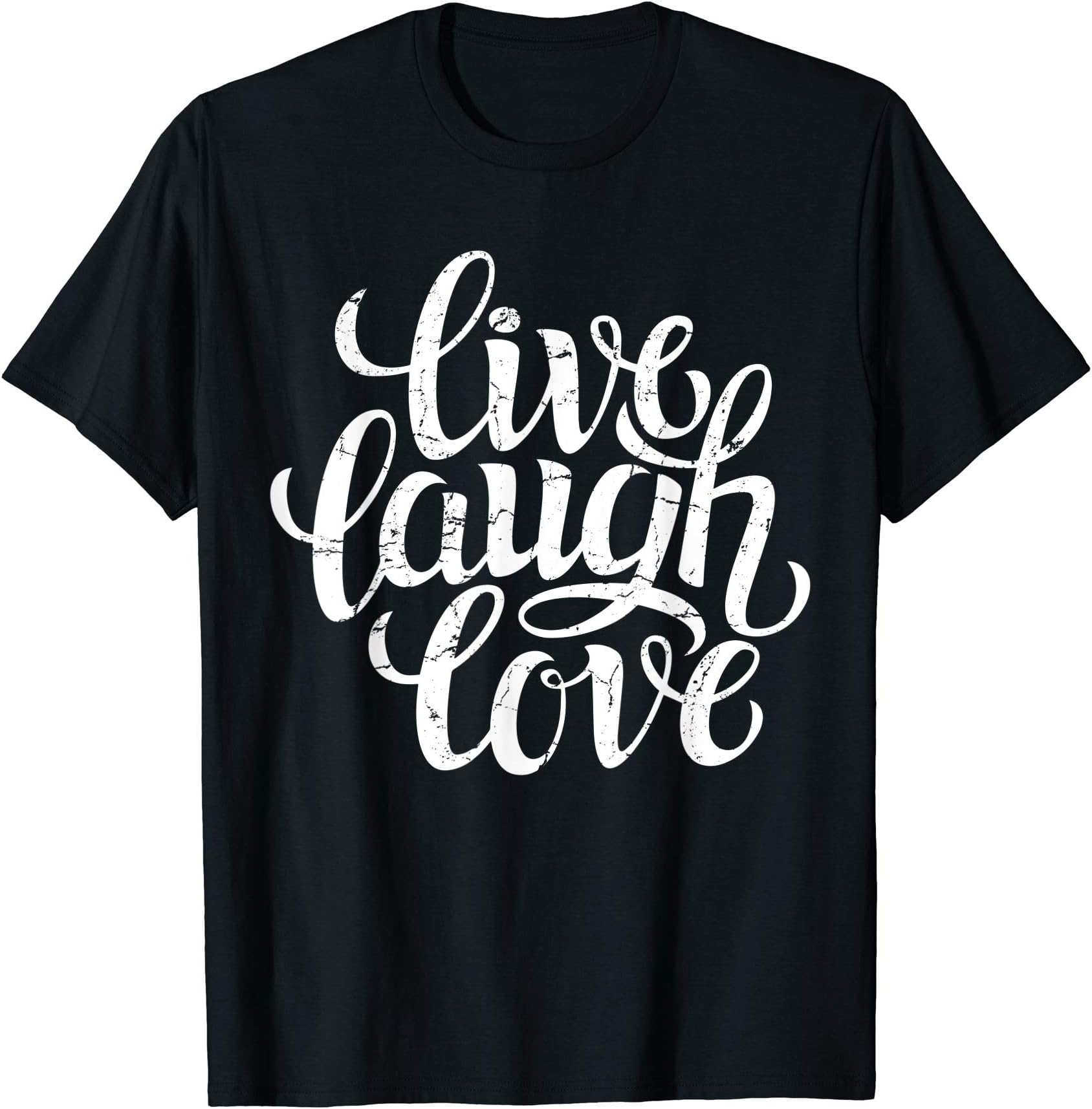 Bahaa's TeeLive Laugh Love Inspiration Quotes Graphic Design Sayings Unisex-Adults T-Shirt Black SmallOEKO-TEX STANDARD 100