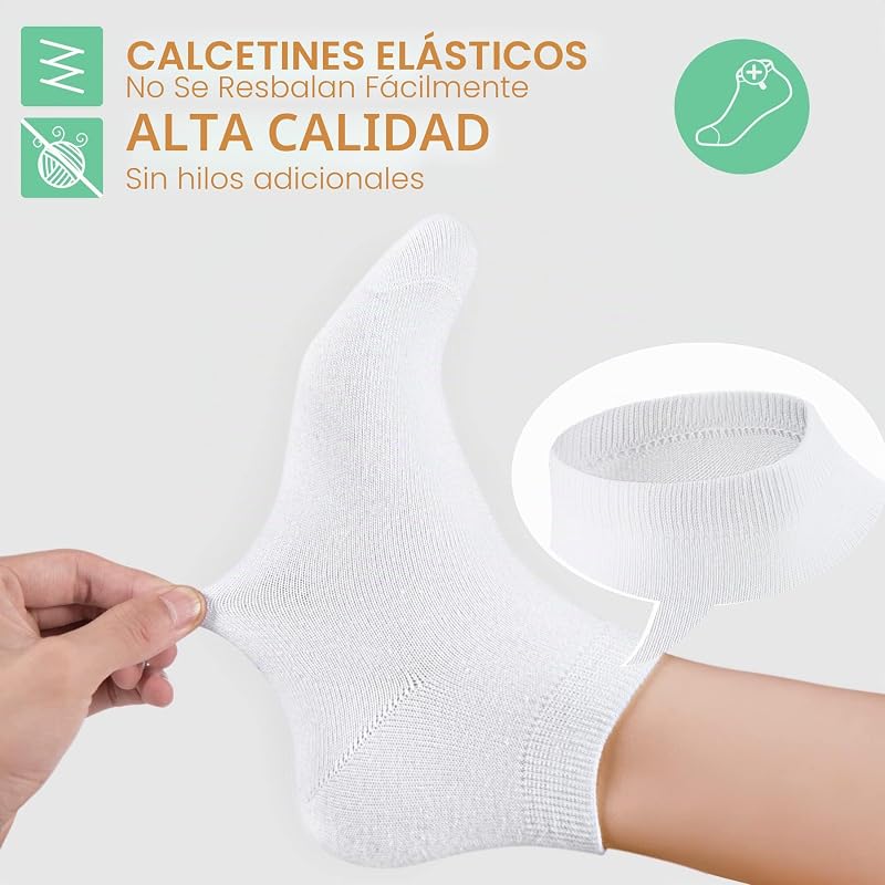 Meias até ao tornozelo de homem 12 pares de Sporty Scycling Short Breathable Cotton, Antiderrapante, Cinzento, branco e preto 35-38