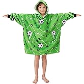 Soccer Gifts for Boys, Girls, Kids, Wearable Blanket Hoodie, Oversized Hooded Blanket, Plush, Cozy, Warm, Soft