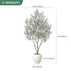 SOGUYI Olive Trees Artificial Indoor, 8 Feet Tall