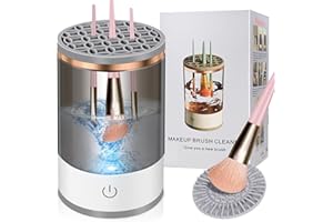 YNIPANDA Electric Make Up Brush Cleaner Machine, USB Makeup Brush Washer, Automatic Cosmetic Brush swirl, Brush Cleanser Tool, Clean and Dry in Efficient for Beauty Women, Girls (Gray Black)