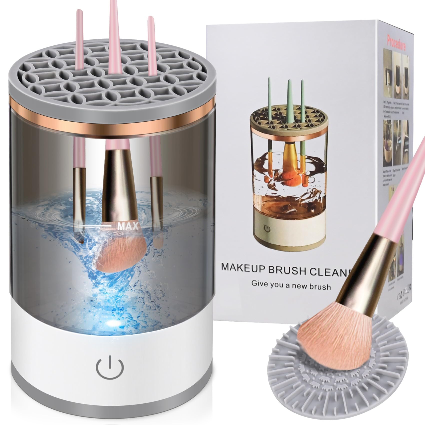 Photo 1 of Electric Make Up Brush Cleaner Machine, USB Makeup Brush Washer, Automatic Cosmetic Brush Swirl, Brush Cleanser Tool, Clean and Dry in Efficient for Beauty Women, Girls