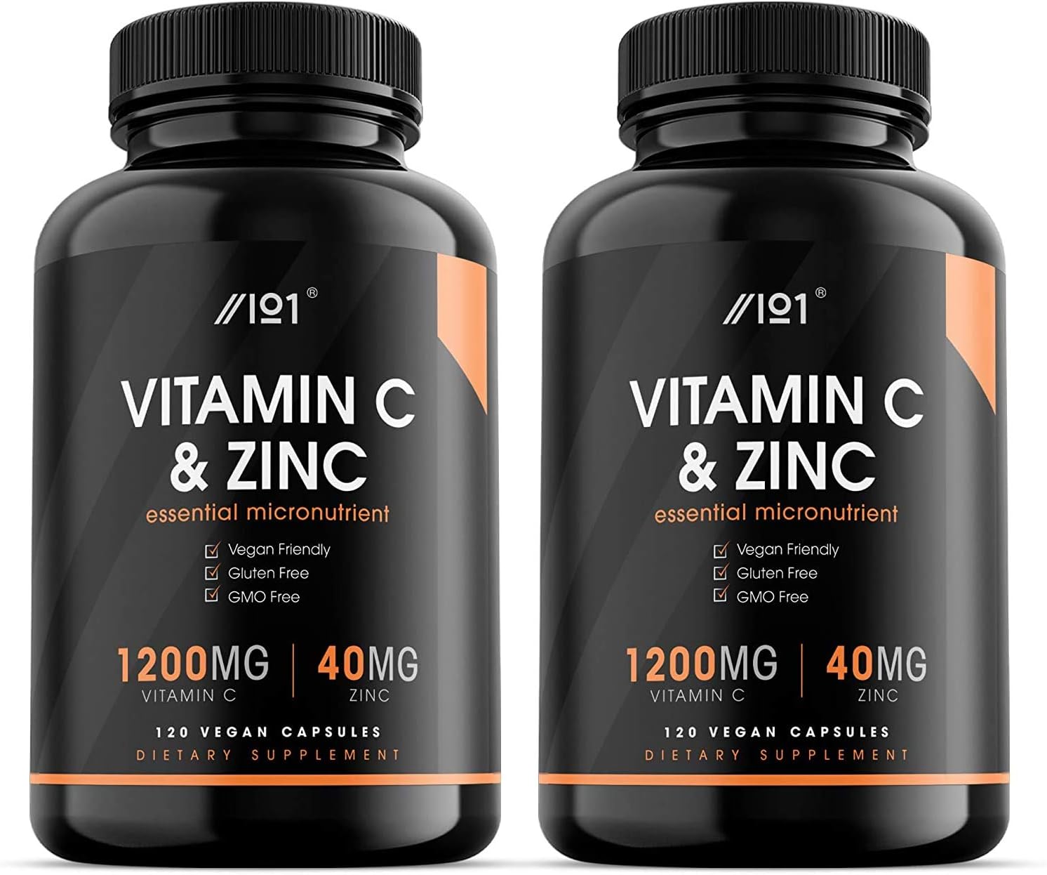 Vitamin C 1200mg & Zinc 40mg 120 Vegan Capsules Immune Support