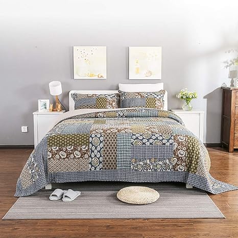 Amazon Shamocamel ベッドカバー ベッドスプレッド 254 274cm マルチ カバー キルト おしゃれ ダブル 綿100 枕カバー 寝具カバーセット 3点セット 四節適用 優しい肌触り Yt C249 寝具カバーセット オンライン通販