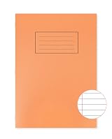 Silvine A4 Exercise Book Orange Pack of 10 80 Pages Ruled with Margin