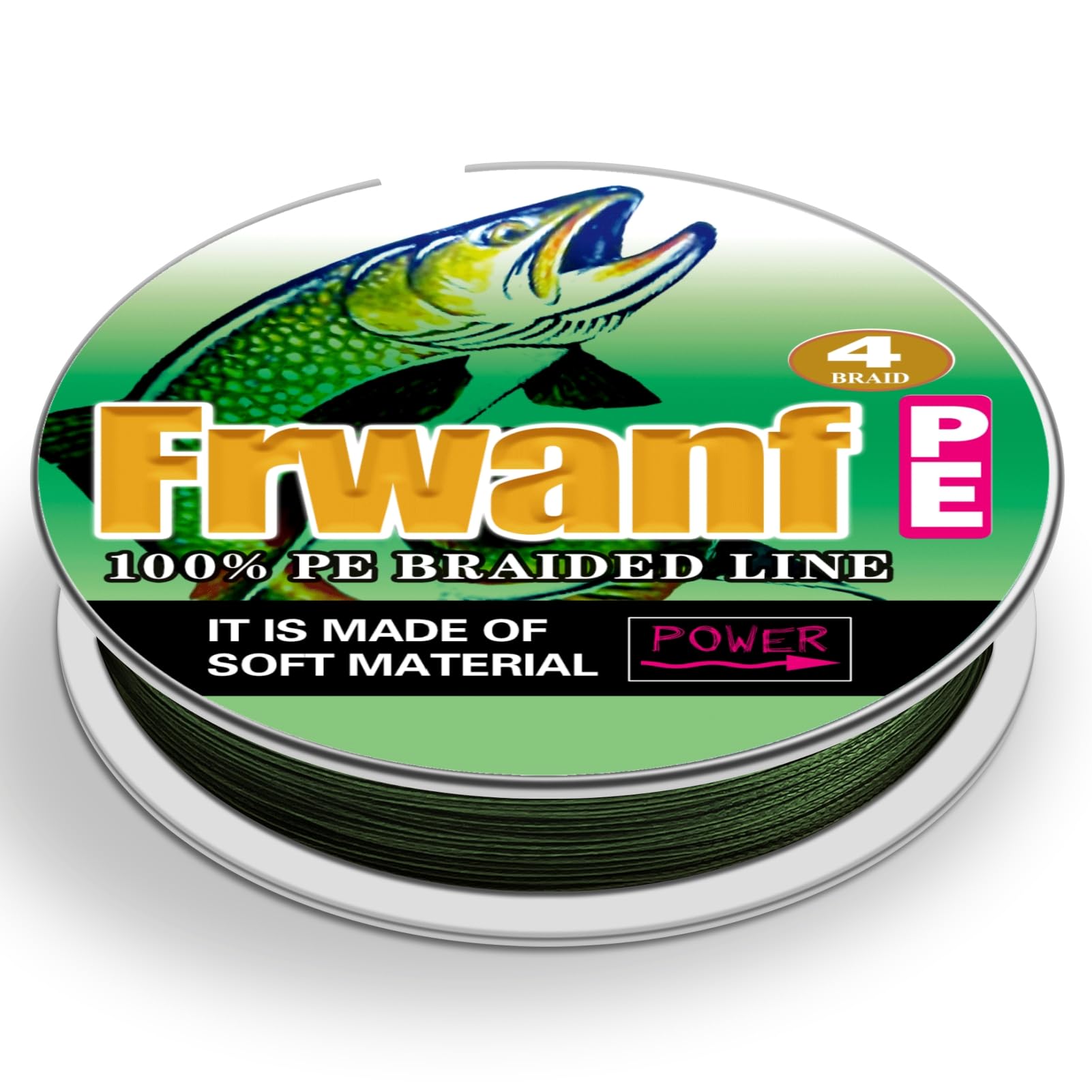 Frwanf Dark Army Green Braided Fishing Line Color Never Fade 100M-2000M 6-300LB Super Strong PE Fishing Line Abrasion Resistant Fishing Wire Zero Stretch (100m/109Yards 40lb/0.32mm)