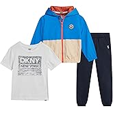 DKNY Baby Boys Pants Set - 3 Piece Short Sleeve Graphic Tee, Zip Up Jacket and Jogger Pants for Infant and Toddlers (12M-7)