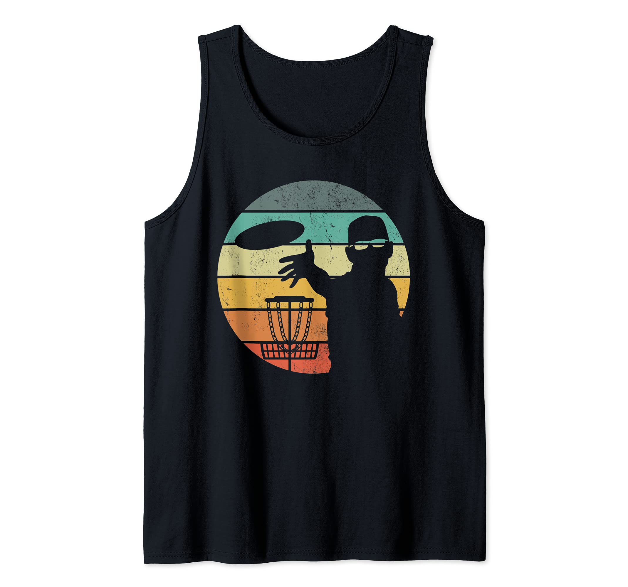 Vintage Frisbee Golf Disc Golf Athlete Retro Sunset Tank Top