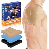 Kinesiology Tape for Shoulder, Upgraded 12PCS Precut Shoulder Tape for Pain Relief&Muscle Support, KTQUICK 5% Stronger Adhesive, Easy to Apply, Enhanced Elasticity,Waterproof&Breathable Cotton(Beige)