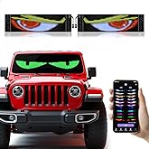 2Pcs Devil Eyes Light for Cars,Flexible Scrolling Programmable LED Signs,LED Eyes for Truck Windshield,Custom Editor Colours,Animations,Text