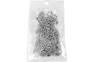 IHYJINCHOO 50Pcs 4 Inch Ball Beads Chain with Connectors，Bulk Metal Small Keychain for DIY Hanging Decoration & Craft Use & Dog Tag (50 Silver)