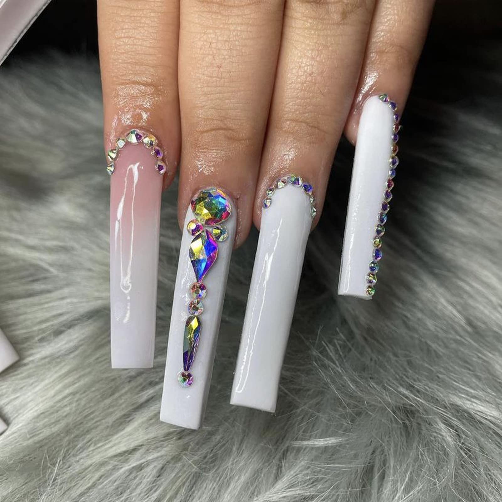 Canvalite 2518Pcs Rhinestones Nail Gems, 12 Styles 3D Glass AB Crystals Charms Shiny Multi Shape Flatback Nail Rhinestones for Nail Art with Picker and Tweezers for DIY Nail Art - Image 7