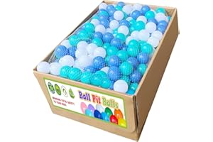 RITAIFER Kids Ball Pit Balls 1000 Count, 2.2inch Children Crush Proproof Plastic Balls for Ball Pit with 3 Bright Colors, Safe and Non-Toxic, BPA Free, Baby Toddler Pit Balls with Storage Net Bag (Blue)