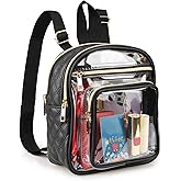 Clear Backpack Stadium Approved, Heavy Duty Mini Clear Backpack with Front Pocket for Concert Sport Events Work (clear)